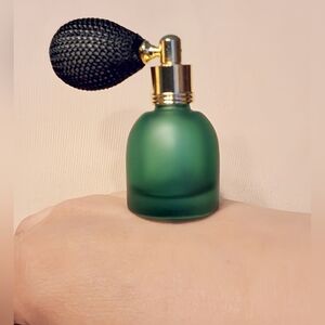 Emerald Green Vintage Perfume Atomizer Spray Bottle w/ Bulb Pump 2" Tall